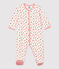 Baby-Strampler aus aus Velours mit Blumenmuster weiss MARSHMALLOW/weiss MULTICO