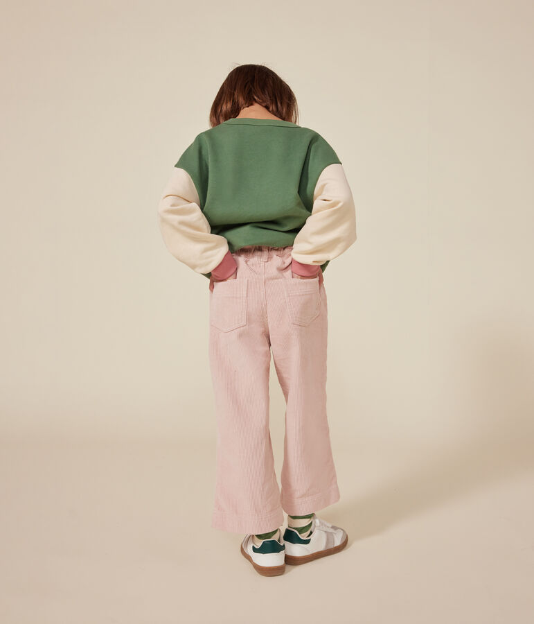 Kinder-Sweatshirt aus Molton f&uuml;r M&auml;dchen gr&uuml;n/vielfarbig