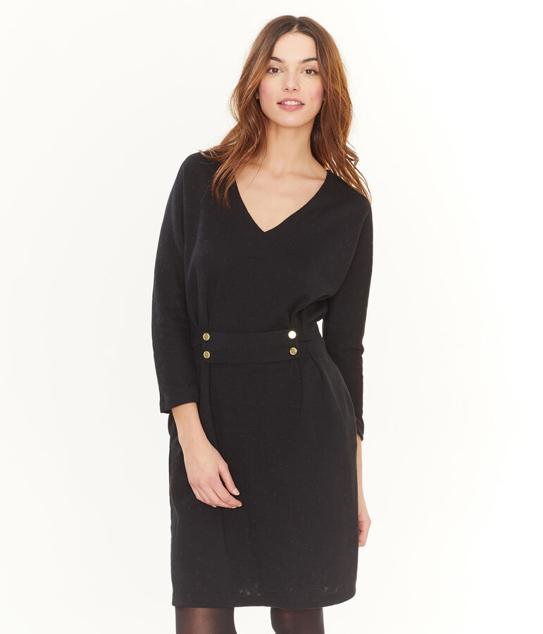 Anliegendes lang&auml;rmliges Kleid f&uuml;r Damen schwarz/schwarz