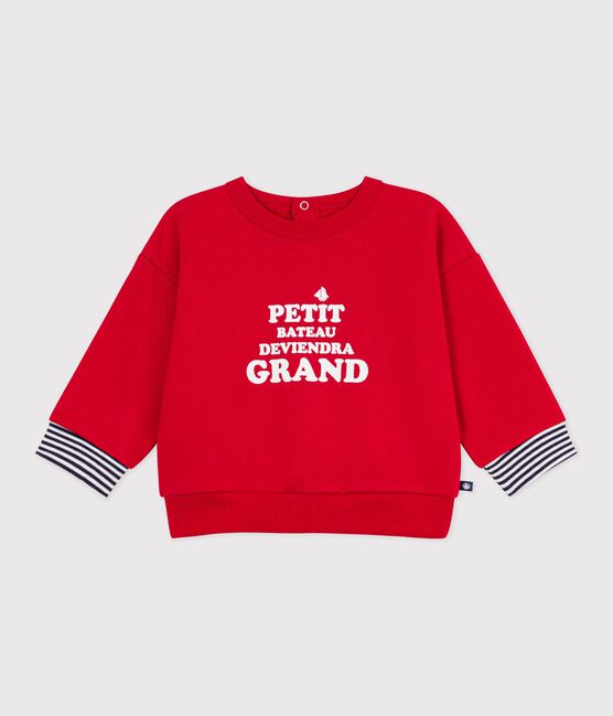 Baby-Sweatshirt aus Baumwolle mit Motiv rot POMPEI