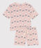 Kurzpyjama aus Baumwolle mit Tulpenmotiv für Damen rosa SALINE/weiss MULTICO