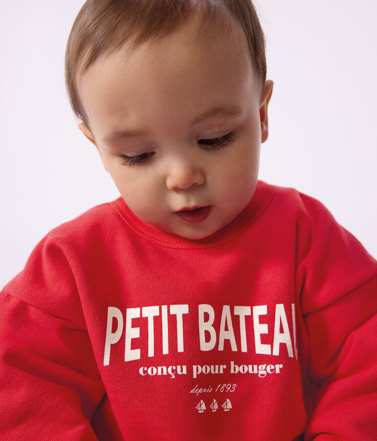 Baby-Sweatshirt aus Baumwolle mit Motiv rot