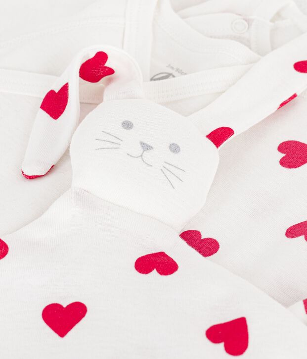 Newborn-Geschenkset aus Baumwolle mit Herzmotiv vielfarbig