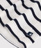 Kurzärmeliges Baby-Kleid aus Baumwolle mit Marinestreifen und Matrosenkragen weiss MARSHMALLOW/blau SMOKING