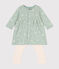 Baby-Kleid und Leggings aus Baumwolle grün HERBIER/weiss MULTICO
