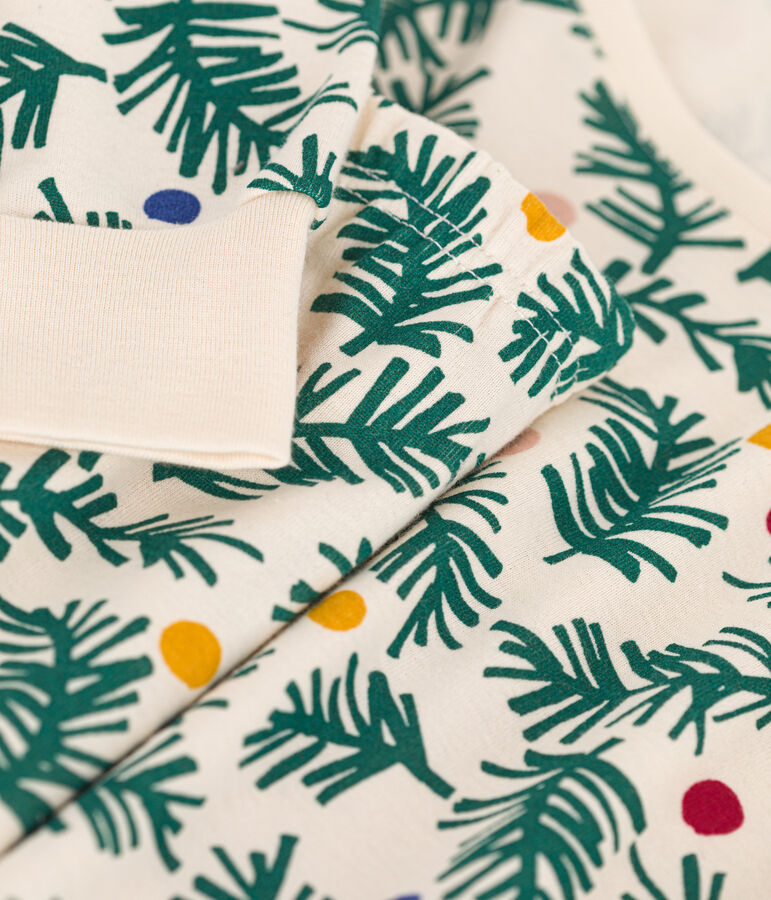 Damen-Pyjama aus Baumwolle mit Tannenbaum-Motiv naturfarben/vielfarbig