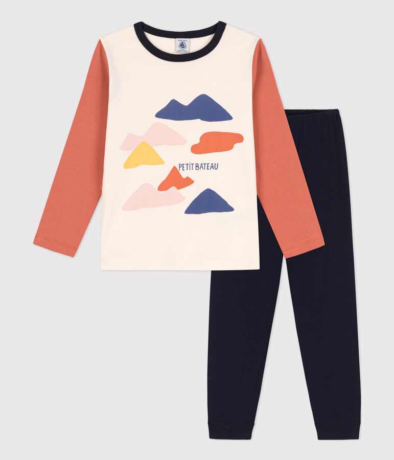 Kinderpyjama aus Baumwolle blau/vielfarbig