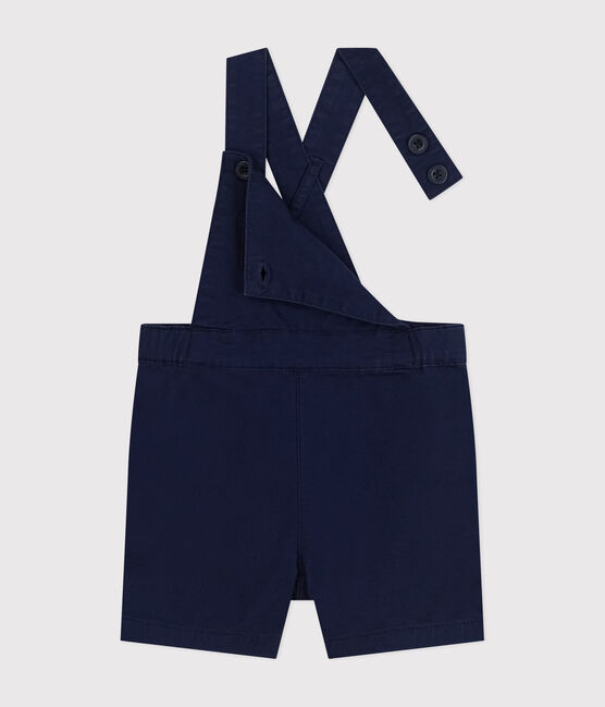 Kurze Baby-Latzhose aus Serge blau MEDIEVAL