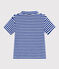 Kurzärmeliges Poloshirt aus Bouclé-Frottee Kinder/Jungen blau SURF/ AVALANCHE