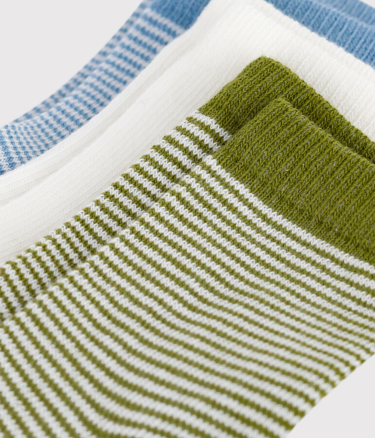 3er-Set Baby-Socken aus Baumwolle mit Ringelstreifen vielfarbig