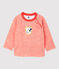 Baby-T-Shirt aus Wolle und Baumwolle. orange OURSIN/weiss MARSHMALLOW