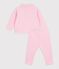 Baby-Set Sweatshirt und Hose aus einfarbiger Baumwolle rosa
