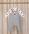 Baby-Set gestreifte Latzhose und Body mit Herzmotiven weiss MARSHMALLOW/blau SMOKING