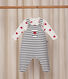 Baby-Set gestreifte Latzhose und Body mit Herzmotiven