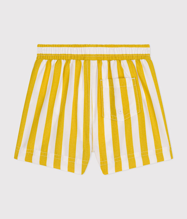Baby-Badeshorts weiss/gelb