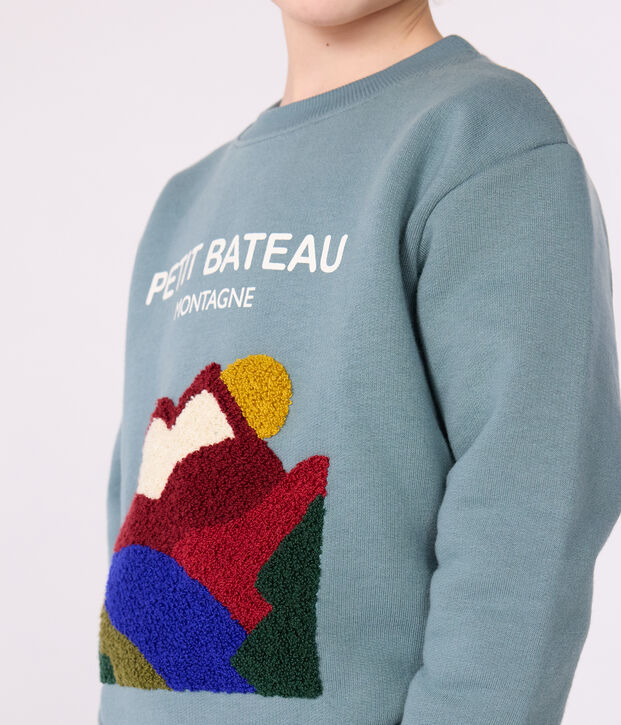 Kinder-Sweatshirt aus Baumwolle mit Motiv blau