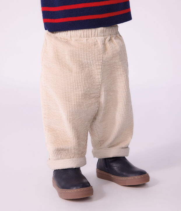 Baby-Hose aus einfarbigem Feincord naturfarben