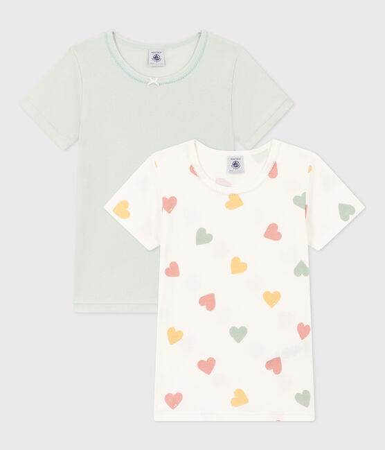 3er-Set kurzärmelige T-Shirts aus Baumwolle mit Herzmotiv für Mädchen variante 1