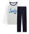 Samt-Pyjama für kleine Jungen blau SMOKING/weiss MULTICO