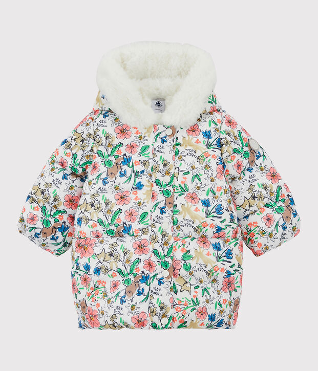 Gesteppter Baby-Anorak. weiss/vielfarbig
