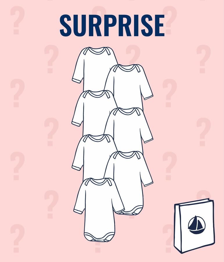 &Uuml;berraschungsset 7 lang&auml;rmelige Baby-Bodys f&uuml;r M&auml;dchen vielfarbig