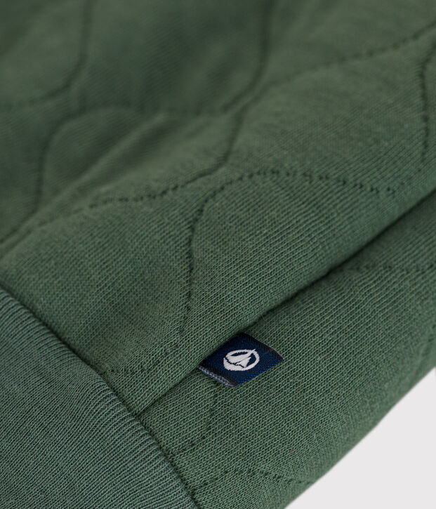 Baby-College-Jacke aus gestepptem Doppeljersey gr&uuml;n