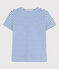 T-Shirt LE DROIT aus Baumwolle mit Rundhalsausschnitt weiss MARSHMALLOW/blau PERSE