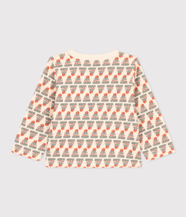 Baby-Cardigan aus bedrucktem dichtem Jersey naturfarben/vielfarbig