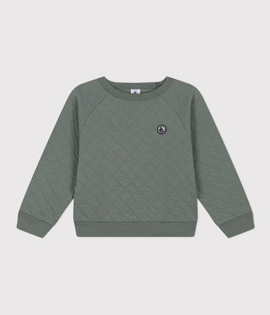 Sweatshirt aus gestepptem Doppeljersey für Kinder/Jungen grün THUYA