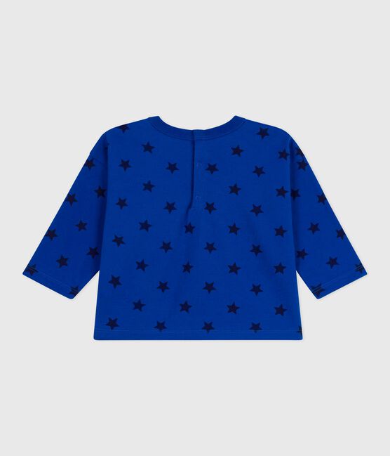 Langärmeliges Baby-T-Shirt aus Baumwolle mit Sternmotiv blau OLYMPIC/ SOIR