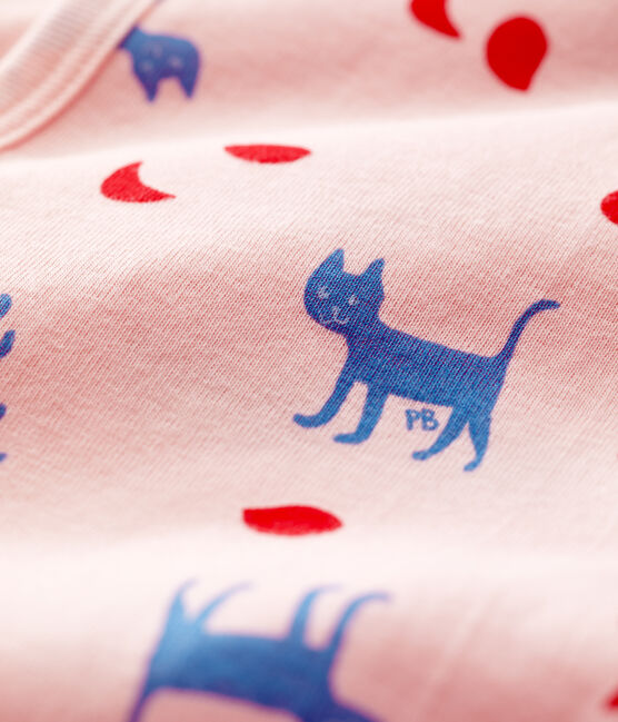 Hübsch gemusterte Baby-Strampler ohne Füße aus Baumwolle rosa MINOIS/weiss MULTICO