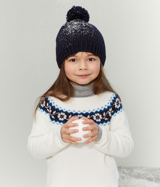 Kinder-Pullover Mädchen weiss MARSHMALLOW/weiss MULTICO