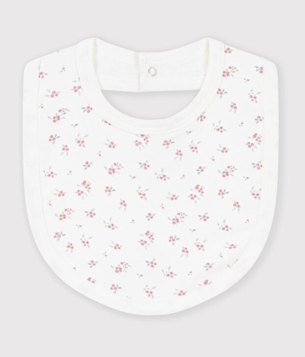 Baby-L&auml;tzchen aus gemusterter Baumwolle weiss/rosa