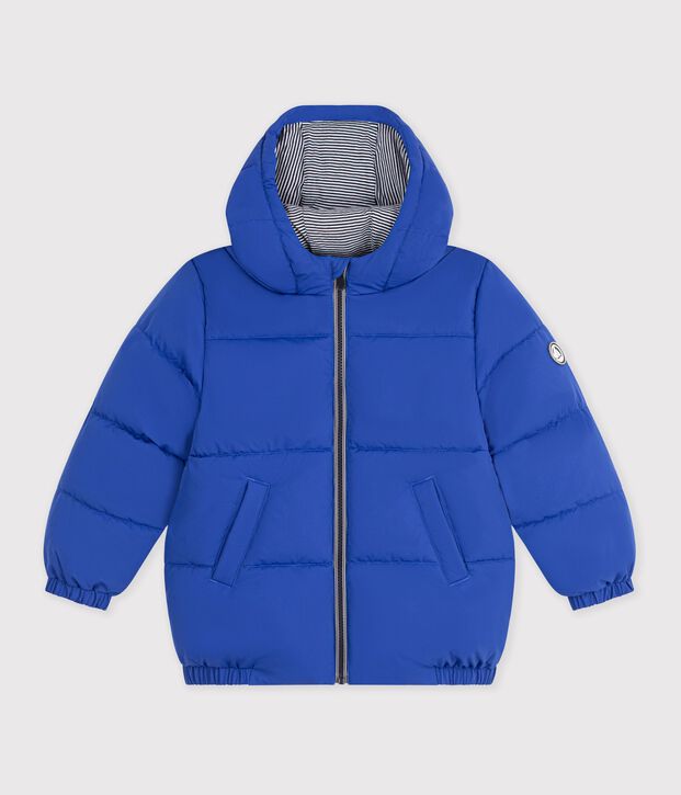 Einfarbige Kinder-Winterjacke blau