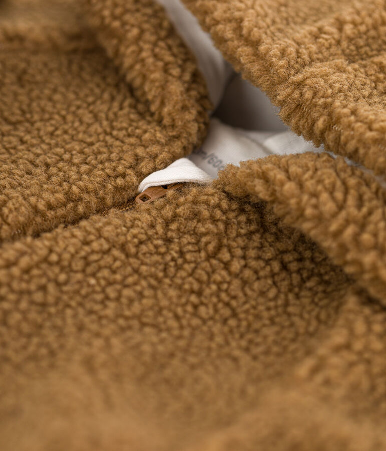 Baby-Schneeanzug mit Kapuze, aus Sherpa braun