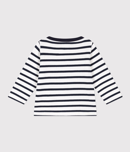 Baby-Streifenshirt aus dickem Jersey weiss MARSHMALLOW/blau SMOKING