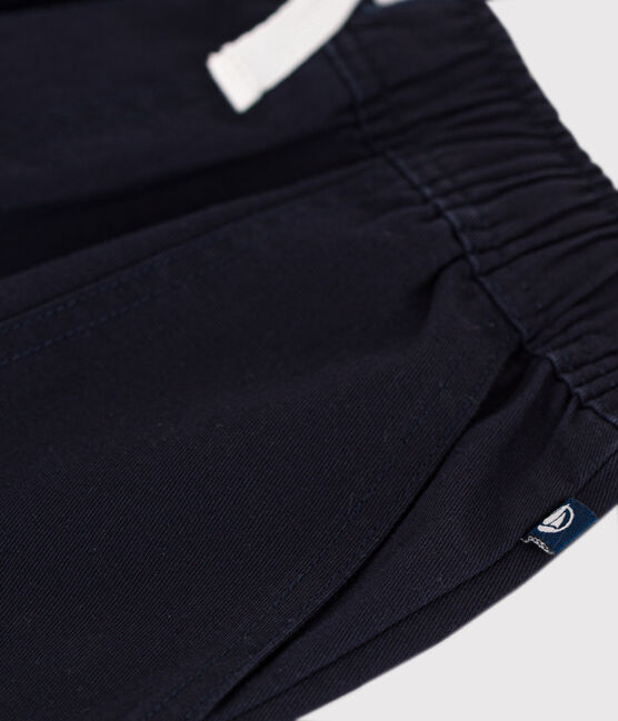 Kinder-Shorts aus Baumwoll-Twill und Leinen blau SMOKING