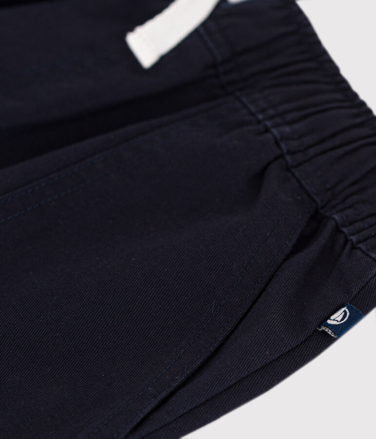 Kinder-Shorts aus Baumwoll-Twill und Leinen blau