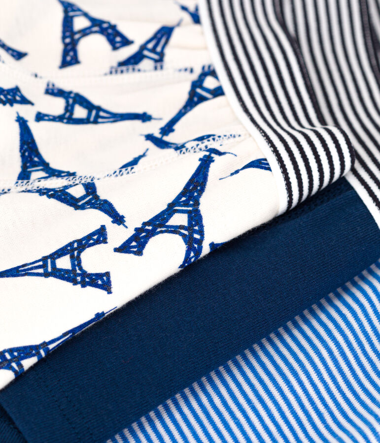 3er-Set Kinder-Boxershorts aus Baumwolle mit Paris-Motiv vielfarbig