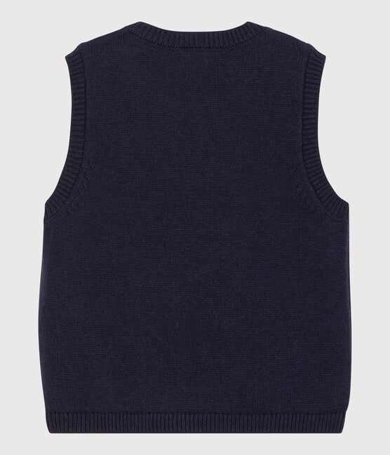 Baby-Pullover aus Wolle und Baumwolle. blau SMOKING