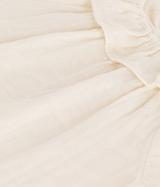 Kinder-Bluse aus Musselin für Mädchen weiss MARSHMALLOW
