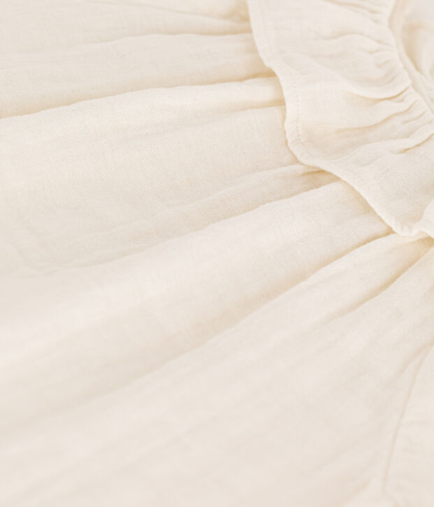 Kinder-Bluse aus Musselin f&uuml;r M&auml;dchen weiss