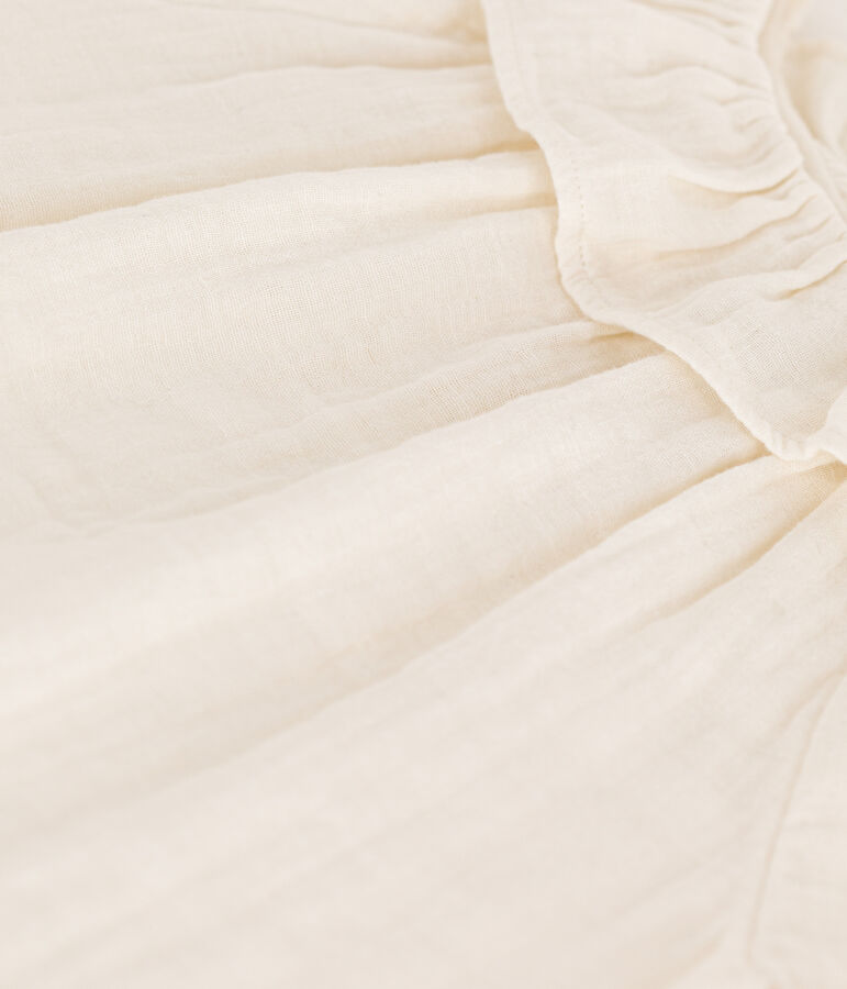 Kinder-Bluse aus Musselin f&uuml;r M&auml;dchen weiss MARSHMALLOW