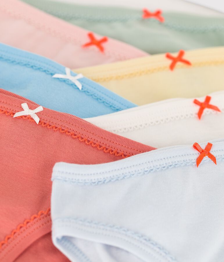 7er-Set einfarbige Slips aus Bio-Baumwolle f&uuml;r M&auml;dchen vielfarbig