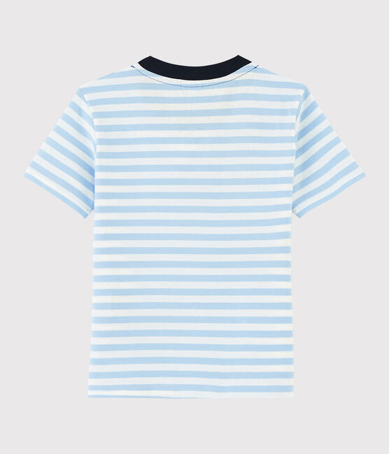Kurzärmeliges Kinder-T-Shirt aus Jersey für Jungen blau JASMIN/weiss MARSHMALLOW