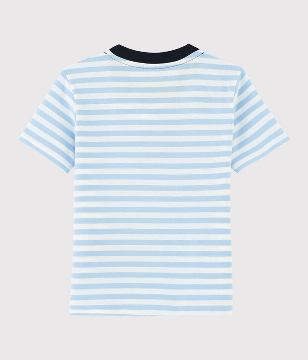 Kurz&auml;rmeliges Kinder-T-Shirt aus Jersey f&uuml;r Jungen blau/weiss