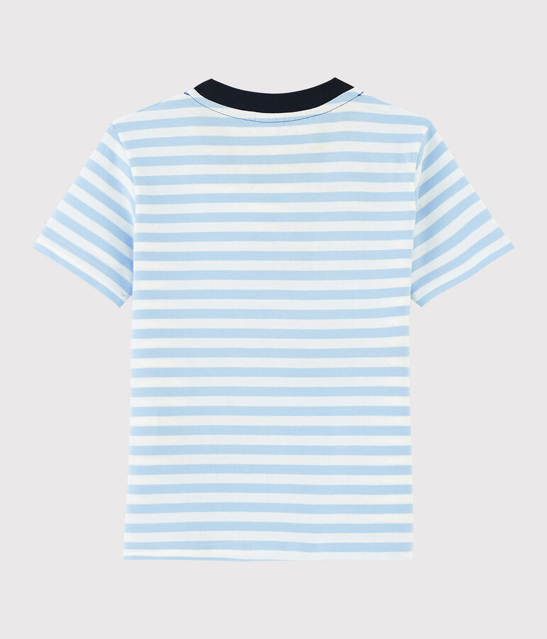 Kurz&auml;rmeliges Kinder-T-Shirt aus Jersey f&uuml;r Jungen blau/weiss