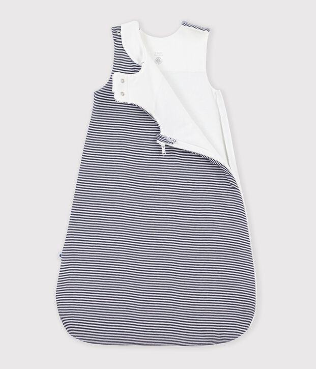 Babyschlafsack aus Baumwolle mit Streifen TOG-Wert 2 blau/weiss