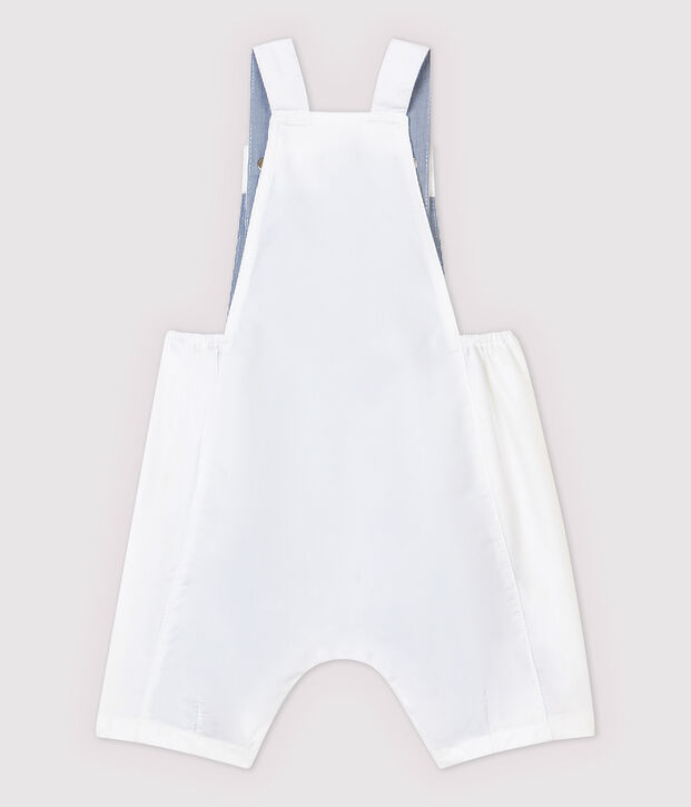 Kurze Baby-Latzhose aus Sergestoff f&uuml;r Jungen weiss