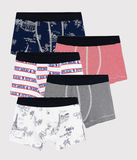 5er-Set Boxershorts mit Paris-Print im Toile-de-Jouy-Stil für Jungen variante 1